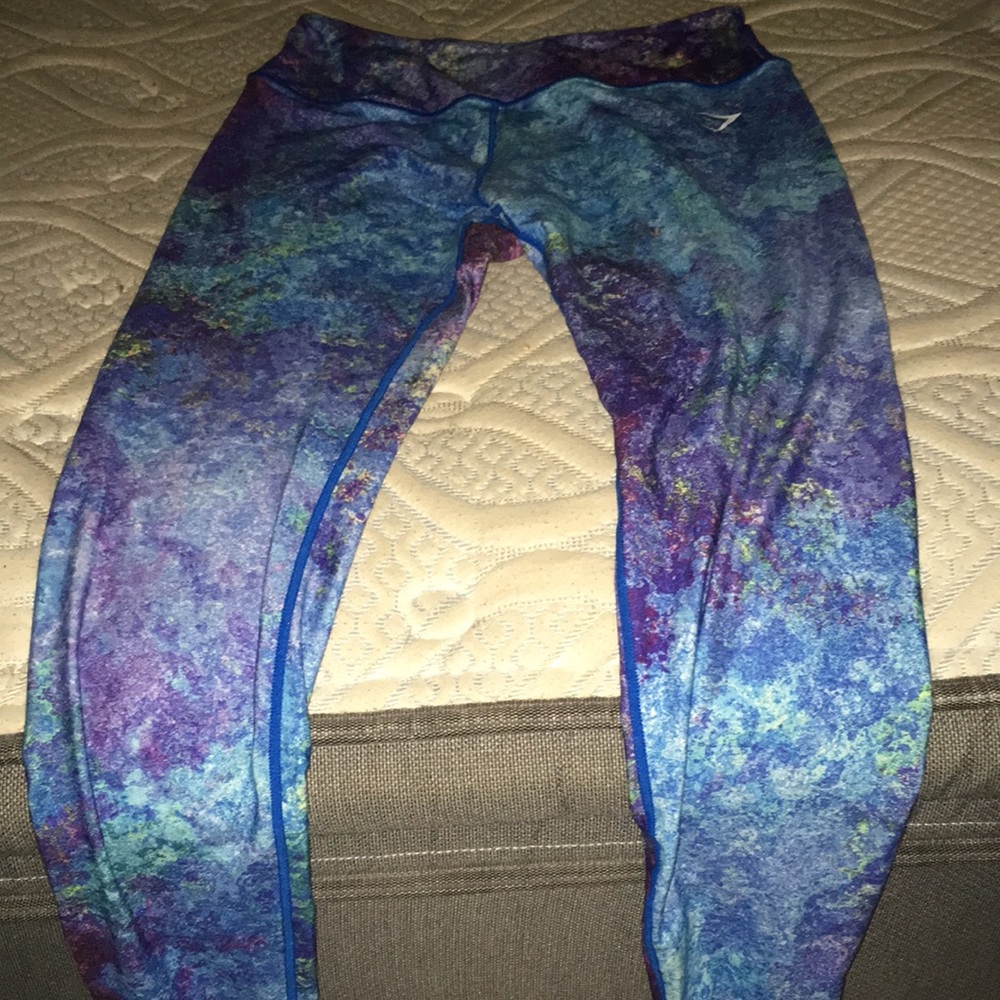 Gymshark leggings pattern with a galaxy theme.